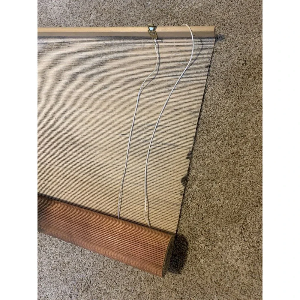 Bamboo Roll Up RomanShade/ Blind With Horses Sunshade Screen New in Original Box